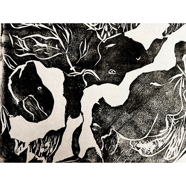 Wood Vintage Abstract Expressionist Wood Block Print Titled “El Toro” by Sylvia T. Gavurin. For Sale - Image 7 of 9