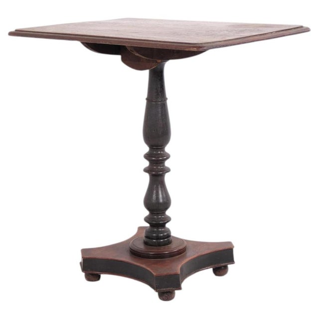 Antique Oak Pedestal Side Table with Tilt Top, 1890s For Sale - Image 8 of 8