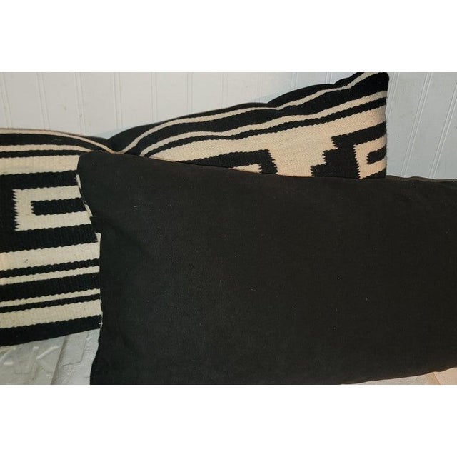 Mexican Pair of Geometric Mexican Indian Bolster Pillows For Sale - Image 3 of 5