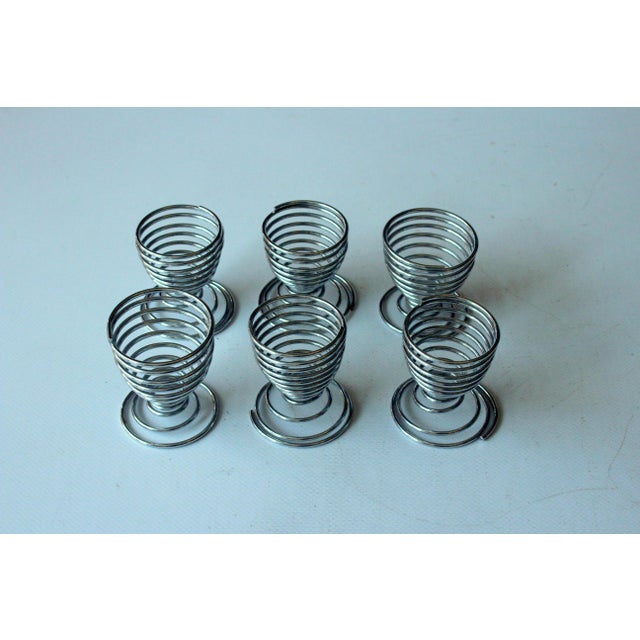 Stainless steel spiral egg cups - set of 6 dimensions each approx.: diameter 1.97" - height 2.36"
