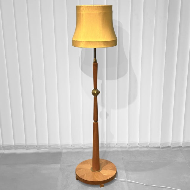 Mid-Century Swedish Modern Brass and Birch Floor Lamp by Ivar Fransson for Iwo, 1940s For Sale - Image 13 of 13