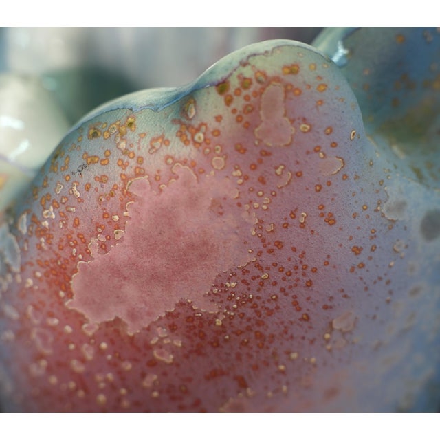 Large Modernist Raku Fired Abstract Pottery Vase by Tony Evans For Sale - Image 9 of 14