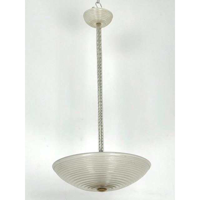 Art Deco Pendant Light in Murano Glass by Ercole Barovier, 1940s For Sale - Image 9 of 9