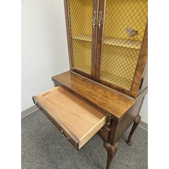 1980s Century Furniture Traditional Secretary Desk With Folding Writing Surface. For Sale - Image 9 of 18