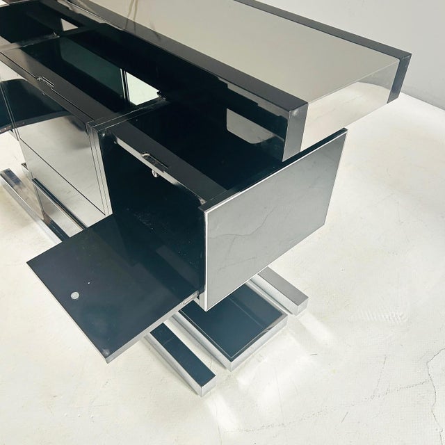 Black Room Divider Bar with Ottomans, 1970s, Set of 3 For Sale - Image 8 of 12