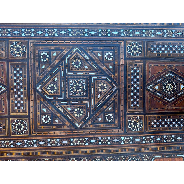 Early 20th Century Marquetry Inlay With Mother of Pearl Folding Game Table For Sale - Image 16 of 18