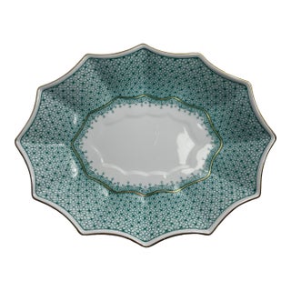 Mottahedeh Turquoise Lace 12-Sided Lobed Tray For Sale