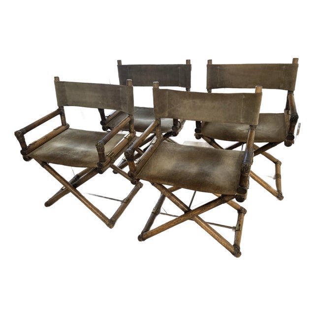 Rare Set of 4 McGuire Director’s Chairs For Sale