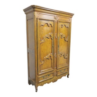 Late 20th Century Baker Louis XV Oak Armiore For Sale