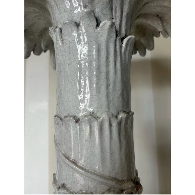 19th Cent Continental Faience Stove With Palm Tree and Cherubs, Likely Swedish For Sale - Image 11 of 14