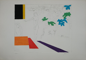 Paul Guiramand, Hommage à Matisse, Etching