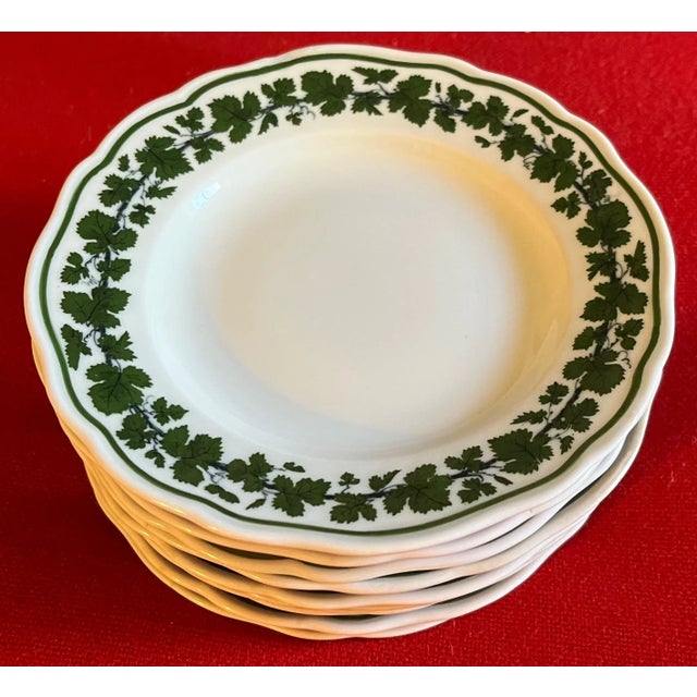 Antique Meissen Porcelain Bread or Cake Plates in the Green Napoleon Ivy Pattern - Set of 10 For Sale - Image 13 of 13