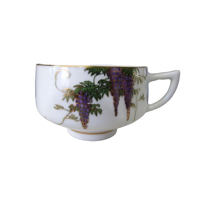 Ceramic Vintage Koshida Wisteria Garland Geisha Lithophane Tea Cup & Saucer Set- 2 Pieces For Sale - Image 7 of 13