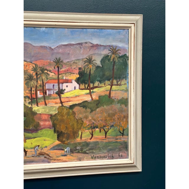 Pierre Van Der Stok, Landscape, 1960, Oil Painting on Canvas, Framed For Sale - Image 4 of 16