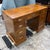 Early 20th Century Vintage Burlwood Campaign Kneehole Desk For Sale - Image 5 of 11