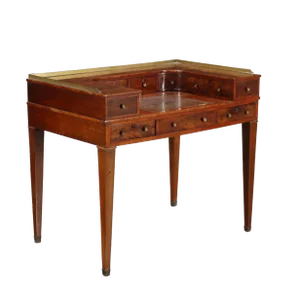 Antique George III Carlton Writing Desk in Mahogany and Brass