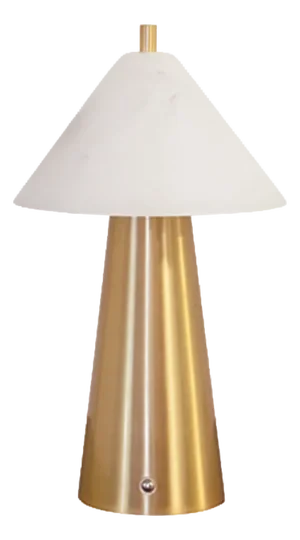 Matthew Izzo Home Farley Brass and Alabaster Rechargeable Table Lamp