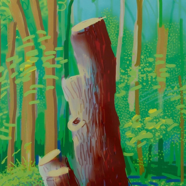 Tree Trunk in the Forest Poster after David Hockney For Sale - Image 5 of 6