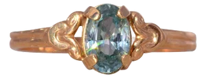 The Busselton: Natural Blue Zircon Ring in Yellow Gold