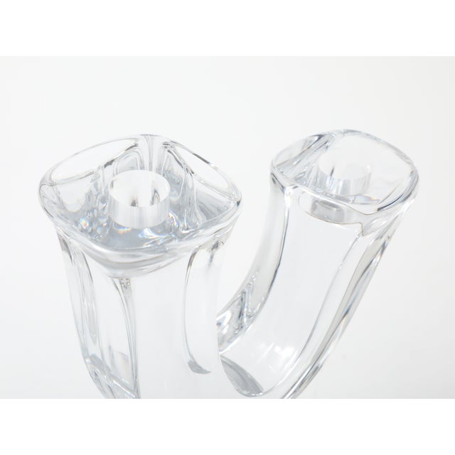 1970's Daum France Crystal Glass Candle Holders - A Pair For Sale In New York - Image 6 of 12