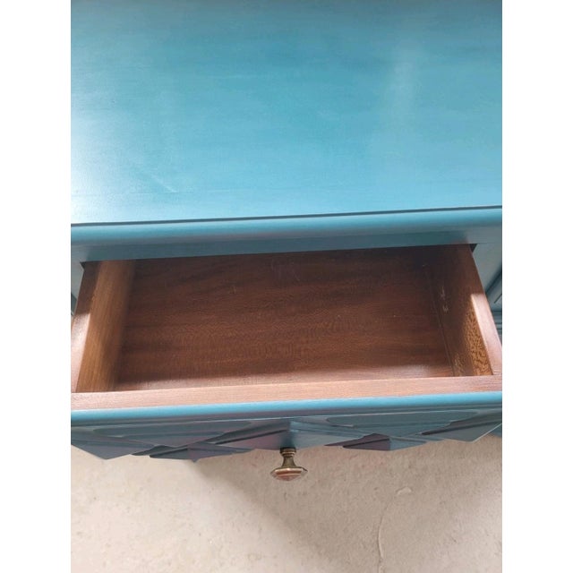 Teal Lacquered Sideboard in Piedmontese Baroque Style, 1950s For Sale - Image 8 of 10