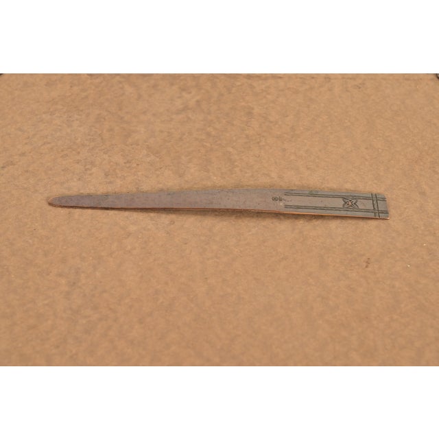 Roycroft Roycroft Arts & Crafts Hammered Copper Quatrefoil Letter Opener For Sale - Image 4 of 11