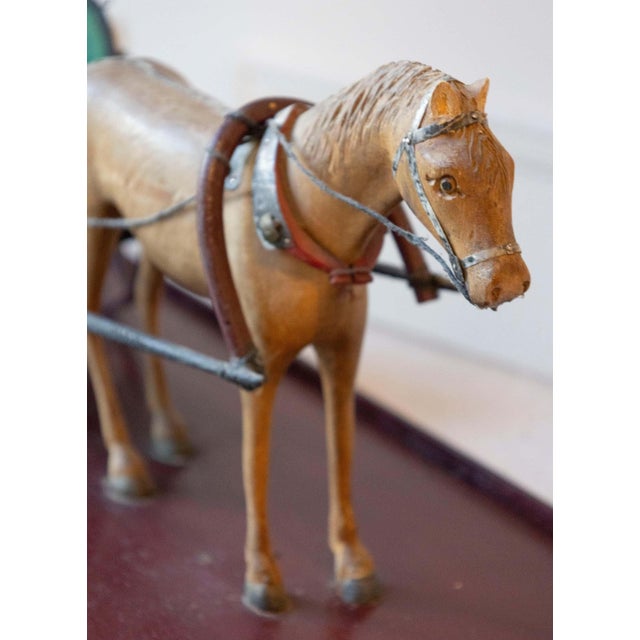 Early 20th-Century Carved Wooden Horse and Carriage Model For Sale - Image 11 of 11