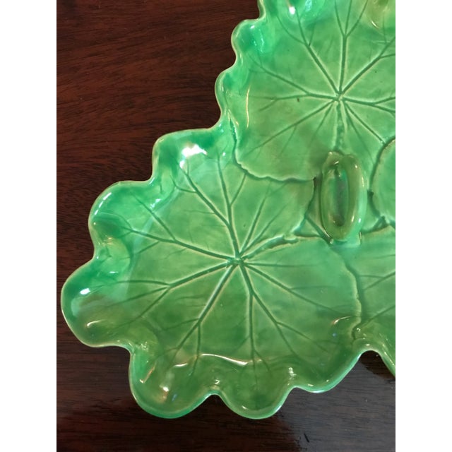 Vintage 1960s Green Small Ceramic Lily Pad Tray by Pat Young For Sale - Image 4 of 5