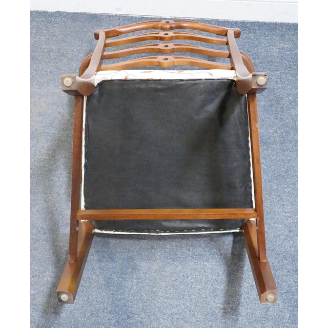 Brown Vintage Antique Solid Mahogany Traditional Duncan Phyfe Style Ladderback Dining Arm Chair For Sale - Image 8 of 8