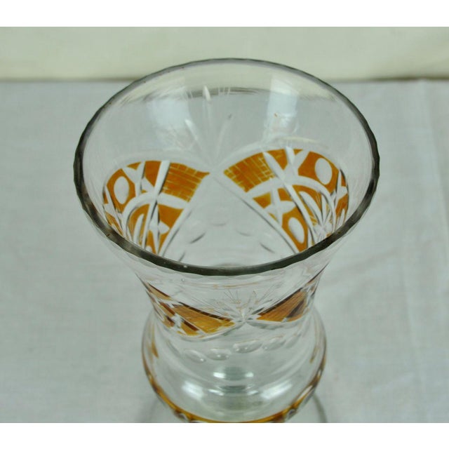 Orange Cut Crystal Vase, 1960s For Sale - Image 8 of 10