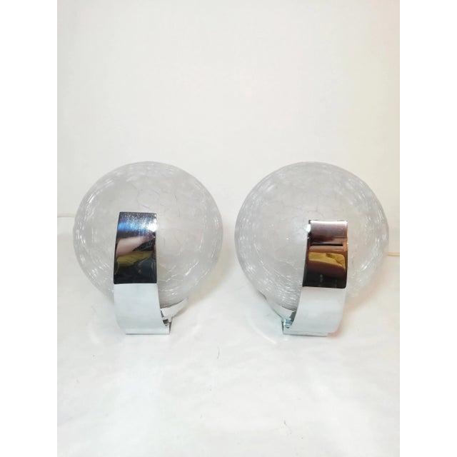 Tulip Murano Glass Sconces with Broken Effects, 1970s, Set of 2, in Very Good conditions. Designed 1970 to 1979 European...