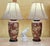 Chinoiserie Vintage Burgundy Floral Chinoiserie Ceramic Ginger Jar Table Lamps With Shades - Pair For Sale - Image 3 of 18