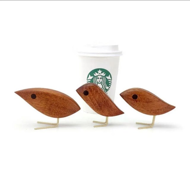 Early 21st Century Danish Modern Mahogany Jacob Hermann Style Birds - Set of 3 For Sale - Image 9 of 10