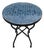 24" Blue Petrol Moroccan Mosaic Table For Sale