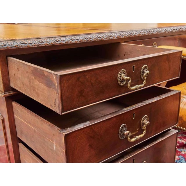 Antique Large Carved Chappendale Writing Desk For Sale - Image 4 of 14