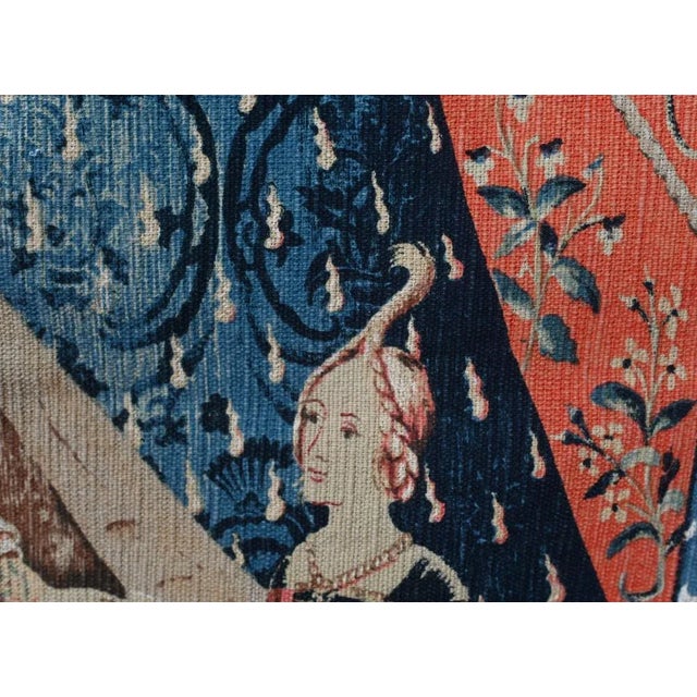 French Tapestry Lady and Unicorn Mille-Fleurs Woven Wall Covering For Sale - Image 10 of 14