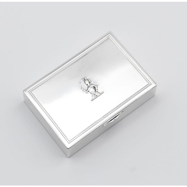 Antique Sterling Silver Knight Trinket Box by Sebastian Garrard, London, United Kingdom, 1931 For Sale - Image 12 of 12