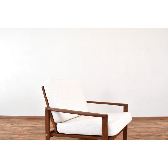 Beige Mid-Century Modern Danish Teak Lounge Chair, 1960s For Sale - Image 8 of 11