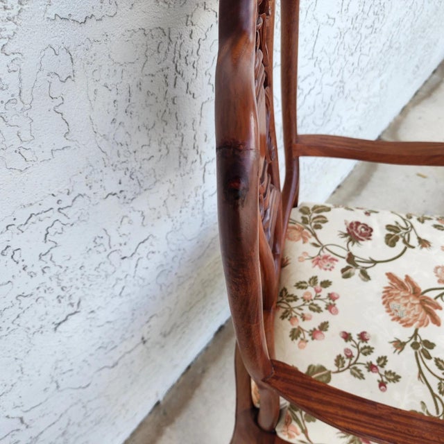 George Zee & Co Hand Carved Rosewood Armchairs a Pair For Sale - Image 17 of 17