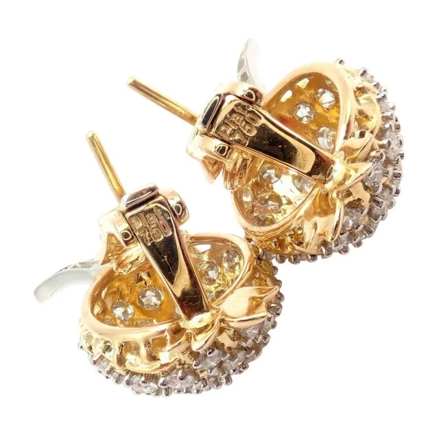 Verdura Vintage Pineapple Diamond Platinum & Yellow Gold Earrings, Pair For Sale - Image 12 of 14