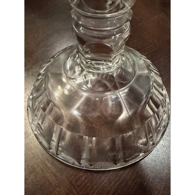 American Antique Americana Doyle & Co. Banded Prism Bar Covered Glass Compote For Sale - Image 3 of 9
