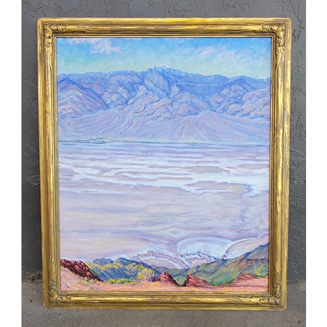 Robert Francis Williams mountain desert landscape painting on artist board. Circa. 1950's 34.25 inches high. 25.5 inches...