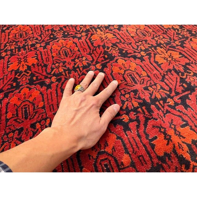 Vintage Afghan Mir Saraband Boteh Miri All-Over Hall Runner - 3'9" X 17'1" For Sale - Image 9 of 11