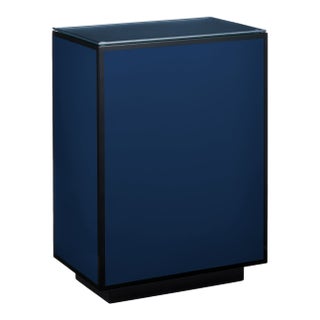 Currey & Company Navy Lacquer Side Table For Sale