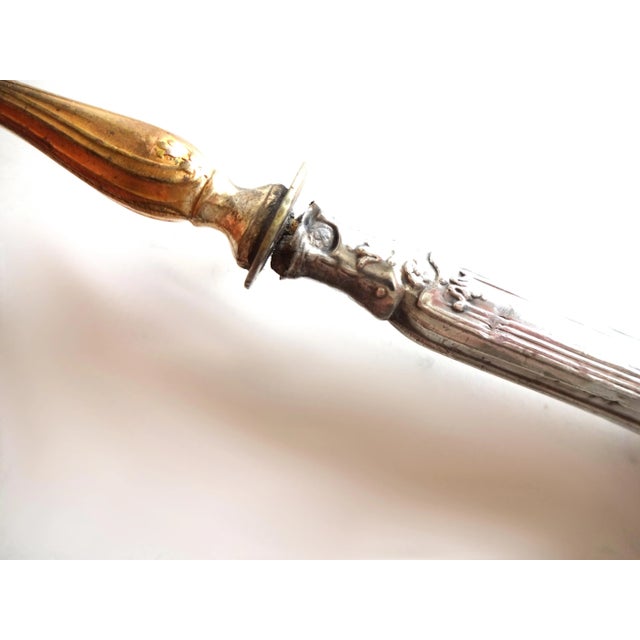 Late 19th Century Late 19th Century French Repoussé Sterling Silver and Gold Vermeil Strawberry Spoon For Sale - Image 5 of 7