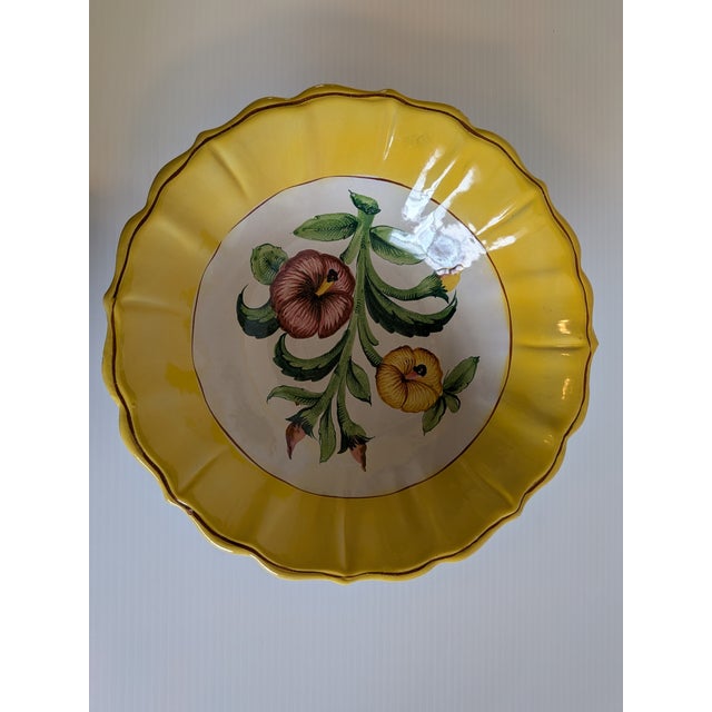 Vintage Italian Majolica Pottery Serving Platter and Bowl Hand Painted For Sale In Santa Fe - Image 6 of 9