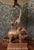 Hollywood Regency Maitland Smith Elephant & Monkey Figural Lamp With Faux Tooled Leather Shade For Sale In Philadelphia - Image 6 of 10