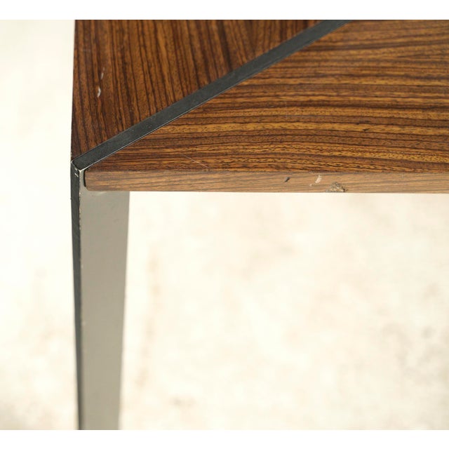 Brown Vintage Modern 42.25 In. Rosewood Steel Coffee Table For Sale - Image 8 of 9