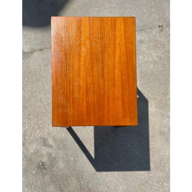 Brown Rectangular Teak Side Table by Bent Silberg Møbler For Sale - Image 8 of 13