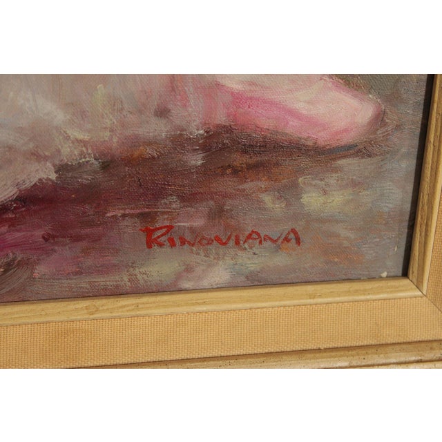 Rino Viana Framed Oil Painting Seated Ballerina Figure Study For Sale - Image 11 of 18